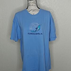 Hanes Heavyweight Florida T-Shirt Blue Size XL